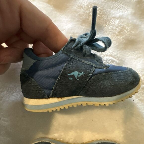 Kangaroos Baby Size 1.5 Shoes Sneakers Blue Laces Vintage Pocket Tennis Shoes - Picture 10 of 16